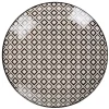 Gifi Assiette plate ronde blanche motif losange noir Etna Discount