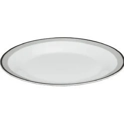 Gifi Assiette plate ronde blanche bordure gris noir Lizzy