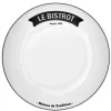 Gifi Assiette plate ronde blanche inscription noire Le Bistrot