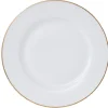Gifi Assiette plate ronde blanche contour doré