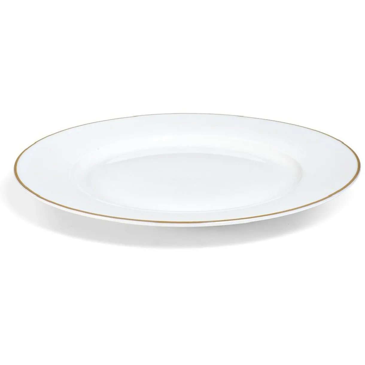 Gifi Assiette plate ronde blanche contour doré