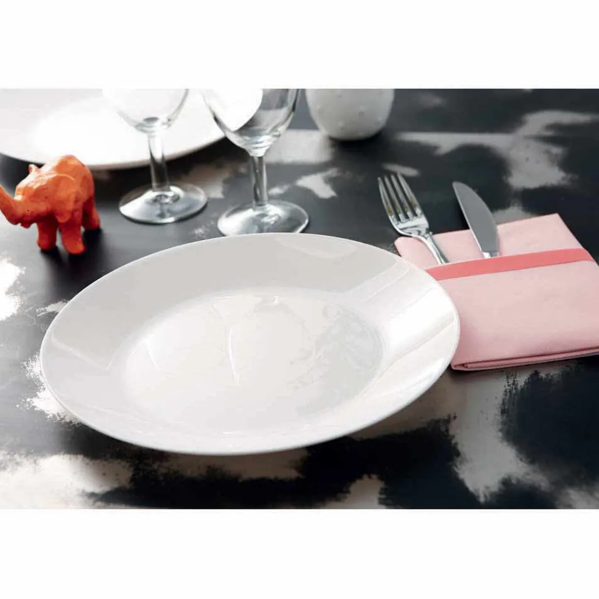 Gifi Assiette plate ronde Ø25cm Luminarc opale blanche Outlet
