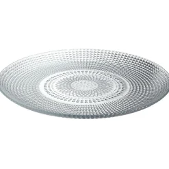 Gifi Assiette plate ronde effet relief blanc transparent Ø26,8 cm