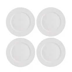 Gifi Assiette plate ronde embossée blanche x4 Best