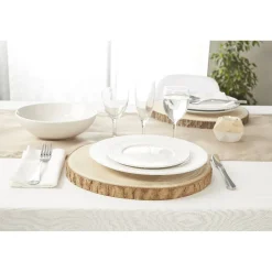 Gifi Assiette plate ronde embossée blanche x4 Best