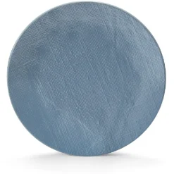 Gifi Assiette plate ronde en grès reliefbleu