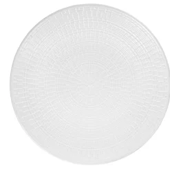 Gifi Assiette plate ronde faïence design Zebra uni blanc