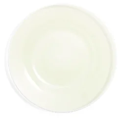 Gifi Assiette plate ronde liseré blanc verre transparent vert sauge Ø26cm Outlet