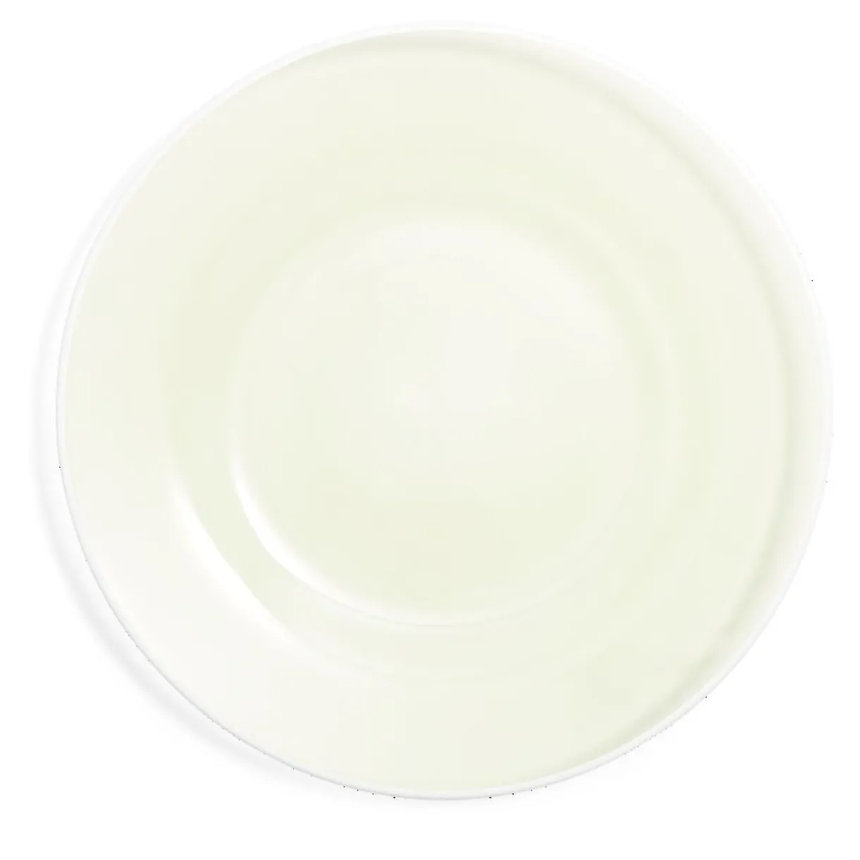 Gifi Assiette plate ronde liseré blanc verre transparent vert sauge Ø26cm Outlet