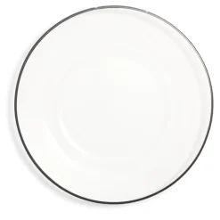 Gifi Assiette plate ronde liseré noir verre transparent Ø26cm Hot