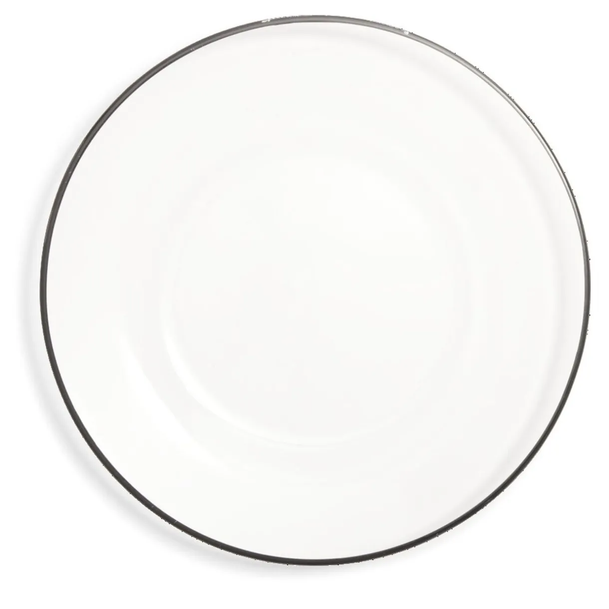 Gifi Assiette plate ronde liseré noir verre transparent Ø26cm Hot