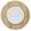 Gifi Assiette plate ronde Luminarc blanc motif bois Nordic Clearance