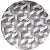 Gifi Assiette plate ronde motif origami gris et blanc