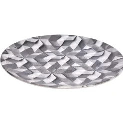 Gifi Assiette plate ronde motif origami gris et blanc