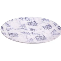 Gifi Assiette plate ronde motif carreau de ciment bleu et blanc
