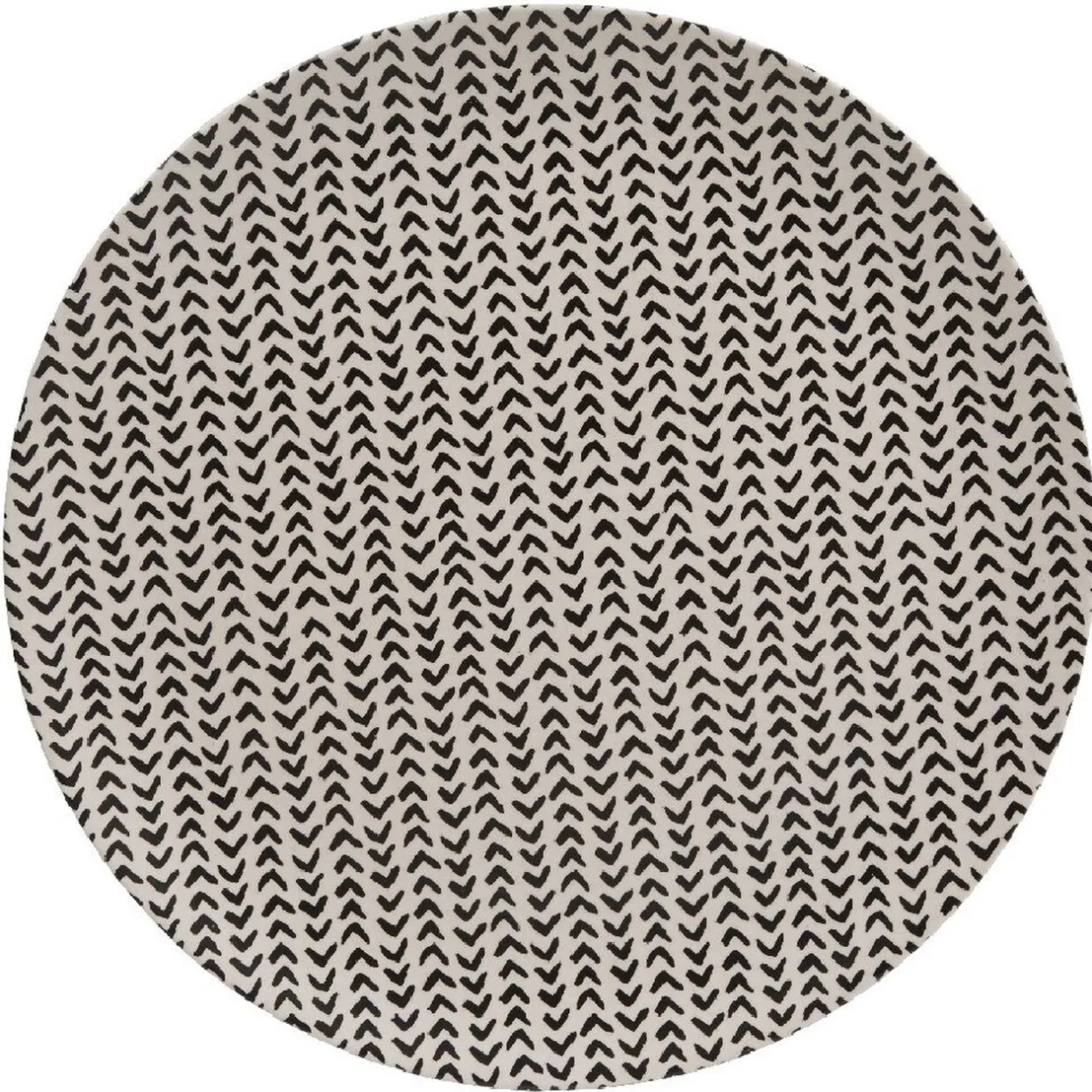 Gifi Assiette plate ronde motif géométrique noir et blanc