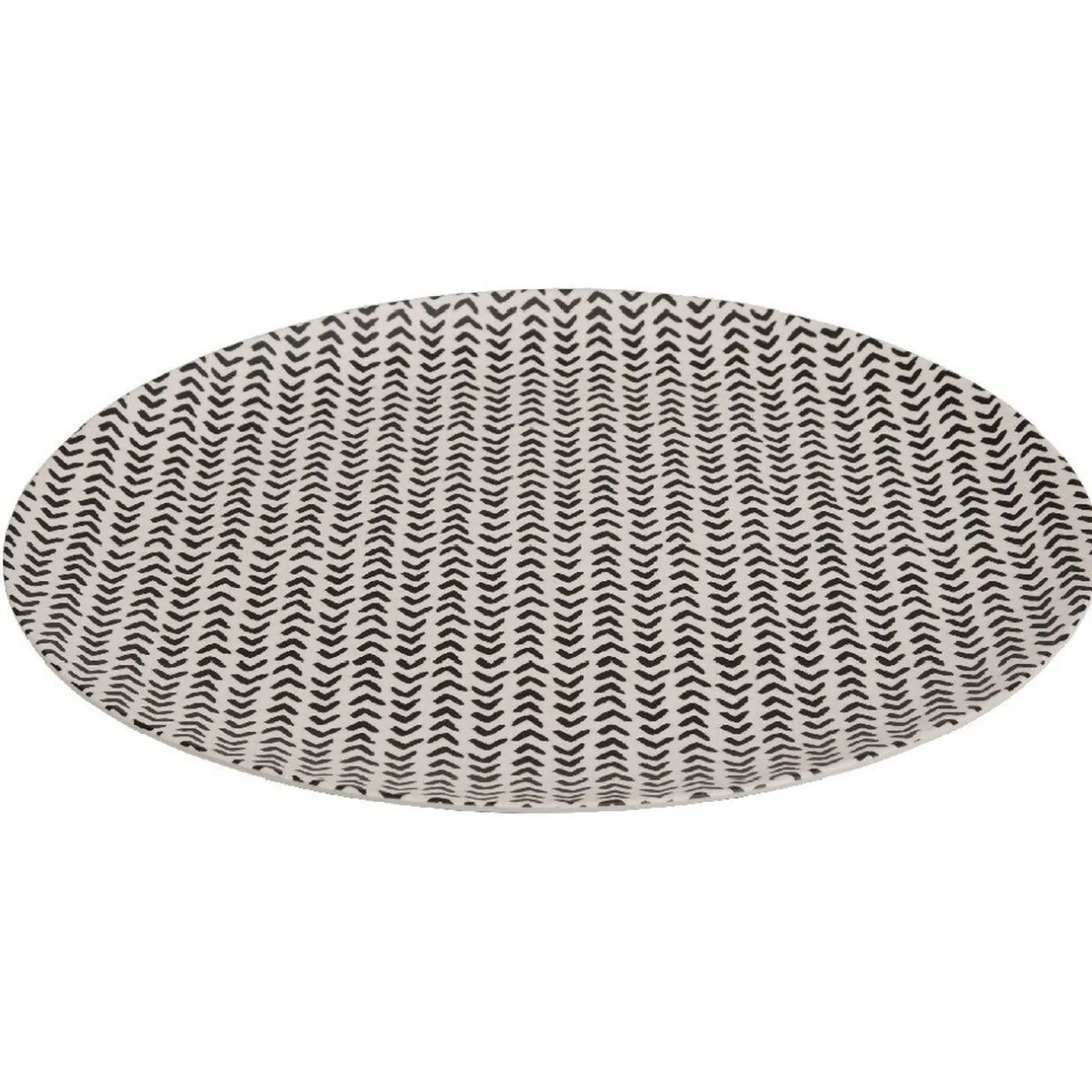 Gifi Assiette plate ronde motif géométrique noir et blanc