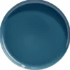 Gifi Assiette plate ronde Oslo porcelaine bleu uni