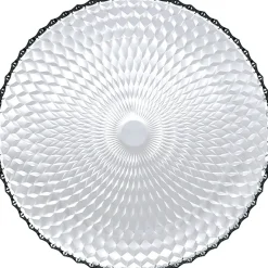 Gifi Assiette plate ronde Pampilles blanc transparent Ø 25 cm
