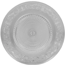 Gifi Assiette plate ronde transparente ciselée
