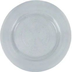 Gifi Assiette plate ronde transparente striée
