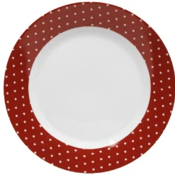 Gifi Assiette plate rouge et blanc design coeurs Online