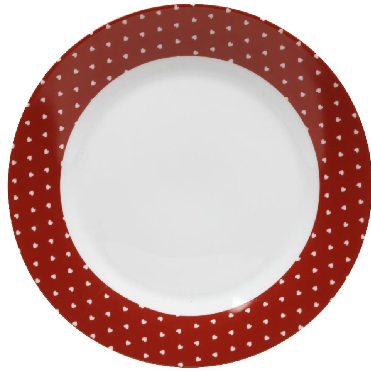 Gifi Assiette plate rouge et blanc design coeurs Online