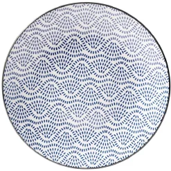 Gifi Assiette plate style japonais porcelaine bleu blanc Sale