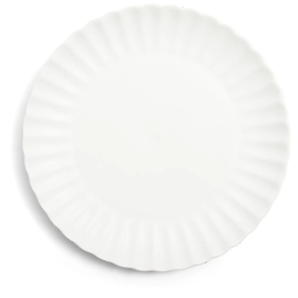Gifi Assiette plate Venise rebord ondulé faïence blanc Ø26cm New
