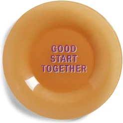 Gifi Assiette plate verre coloré avec message Ø20cm - 3 modèles Hot