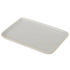 Gifi Assiette rectangulaire faïence gris 28,5x19,5cm