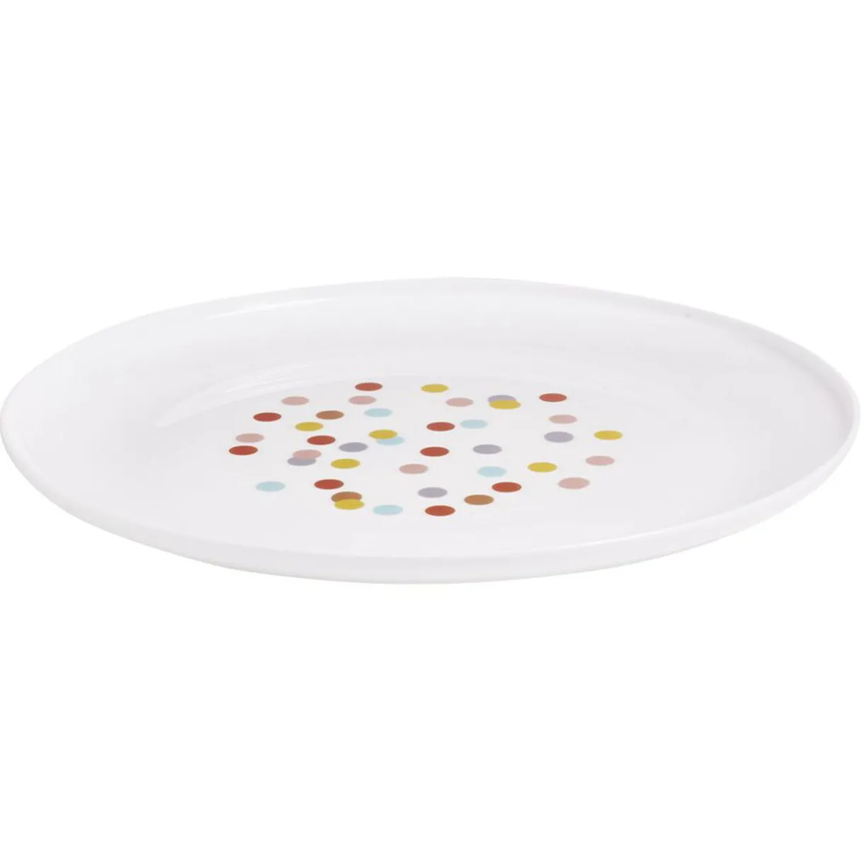 Gifi Assiette ronde en plastique décor pois multicolore Sale
