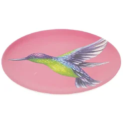 Gifi Assiette ronde en résine mélaminée design exotique