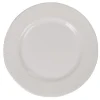 Gifi Assiette ronde plate céramique à rebord embossé uni blanc