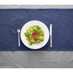 Gifi Assiette ronde plate céramique à rebord embossé uni blanc
