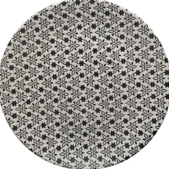 Gifi Assiette ronde plate petits motifs noir blanc