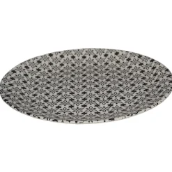 Gifi Assiette ronde plate petits motifs noir blanc