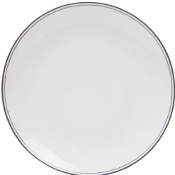 Gifi Assiette ronde plate porcelaine blanc avec bord coloré x4