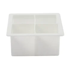 Gifi Bac à glaçons XXL 4 compartiments silicone blanc