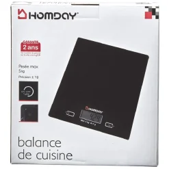 Gifi Balance de cuisine électronique et tactile noire Homday New
