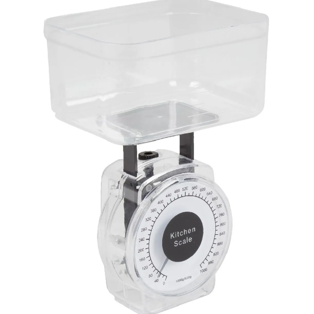 Gifi Balance de cuisine mécanique 1 kg noir transparent Sale