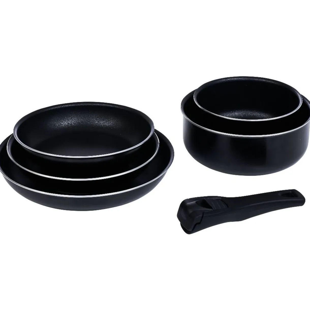 Gifi Batterie de cuisine 6 pièces aluminium noir Online