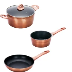 Gifi Batterie de cuisine aluminium forgé 3 pièces tous feux dont induction Discount