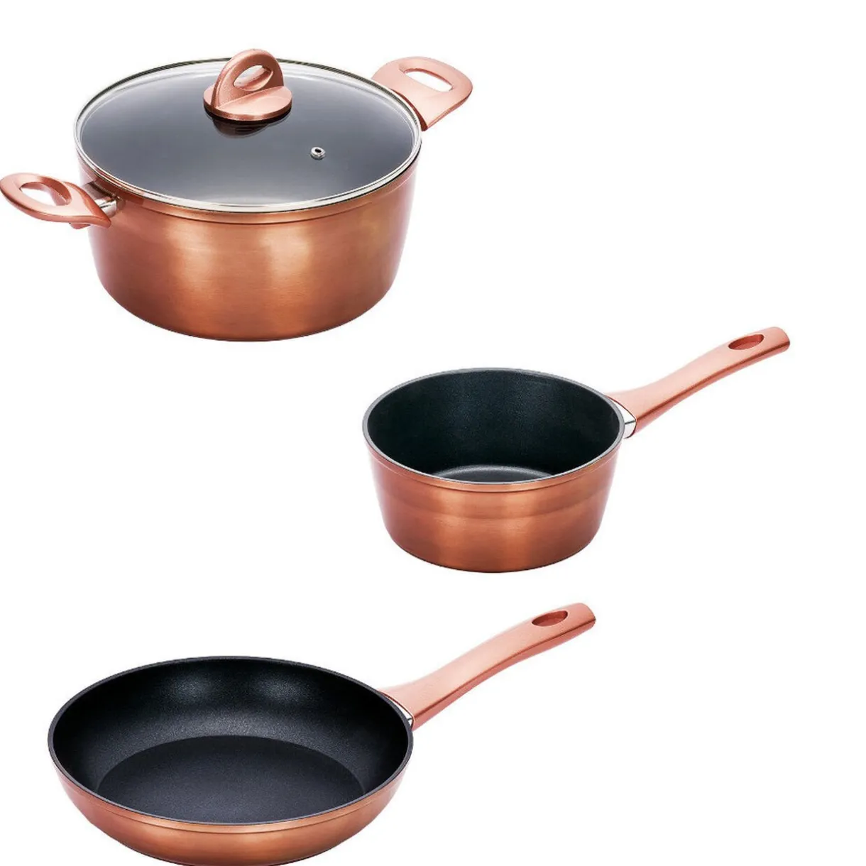 Gifi Batterie de cuisine aluminium forgé 3 pièces tous feux dont induction Discount