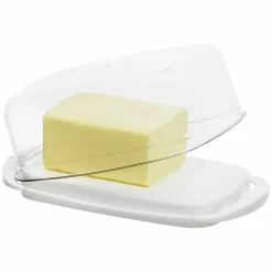 Gifi Beurrier socle blanc avec couvercle transparent New