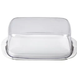 Gifi Beurrier socle blanc avec couvercle transparent New