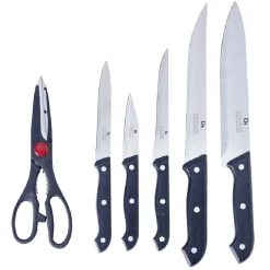 Gifi Bloc en bois 5 couteaux de cuisine et ciseaux New