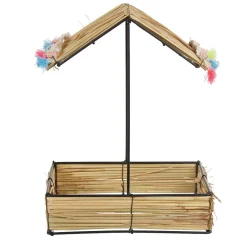 Gifi Bocal à paille et couvercle style tropical avec support x4 Clearance