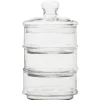 Gifi Bocal bonbonnière 3 compartiments en verre transparent Discount