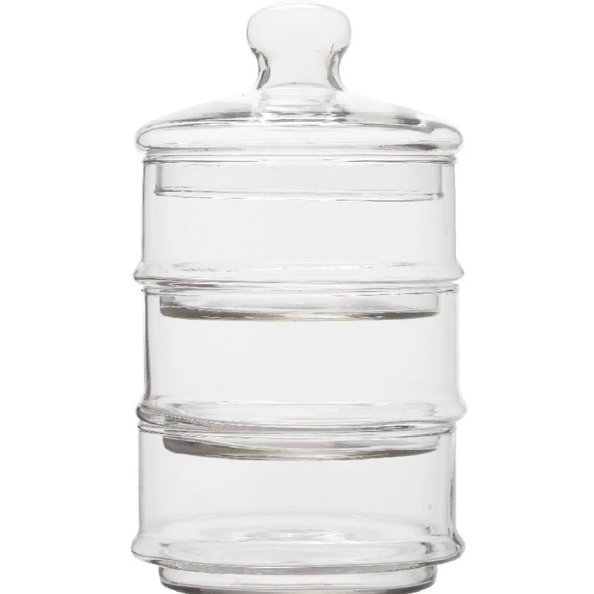 Gifi Bocal bonbonnière 3 compartiments en verre transparent Discount